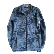 Columbia Kids Fleece Jacket Full Zip Blue Camo Mountains Size XL 18-20 Zip Up