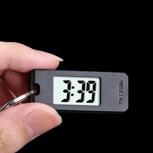 Pocket Watch Portable Keychain Watch Silent LCD Digital Display Random Colour