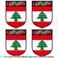 LIBANO Scudi Medio Oriente Libanese Libnan, LUBNAN Adesivi 50mm(2") Stickers x4