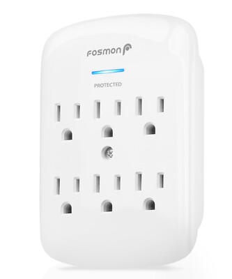 [ETL Listed] 6 Outlet Extender Surge Protector Multi Plug Wall Adapter Tap 1200J