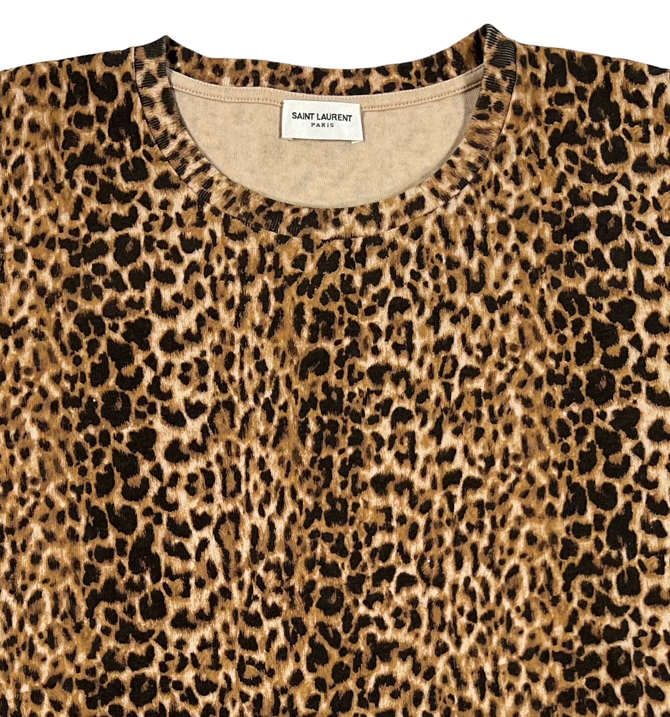 T shirt Saint Laurent Petit in cotone leopardato taglia media Made in Italy