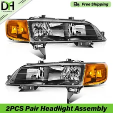 PAIR/2PCS Headlights & Corner Signal Lights Assembly For Honda Accord 1994-1997