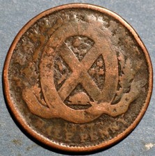 1/2 Penny  1 Sou 1837 City Bank Canadian provinces