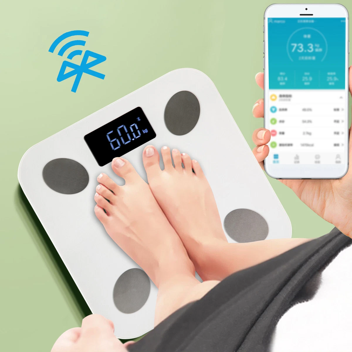 Unbrand Bluetooth Digital Body Weight Scale, For Home, Maximum Capacity: 180