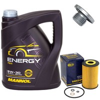 MotoröL Set 5W-30 5 Liter + ÖLfilter SH 424 P + Schraube FüR BMW 3Er 316I 318I