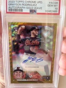 Grayson Rodriguez 2023 Topps Chrome Update RC Autograph Gold Wave #/50