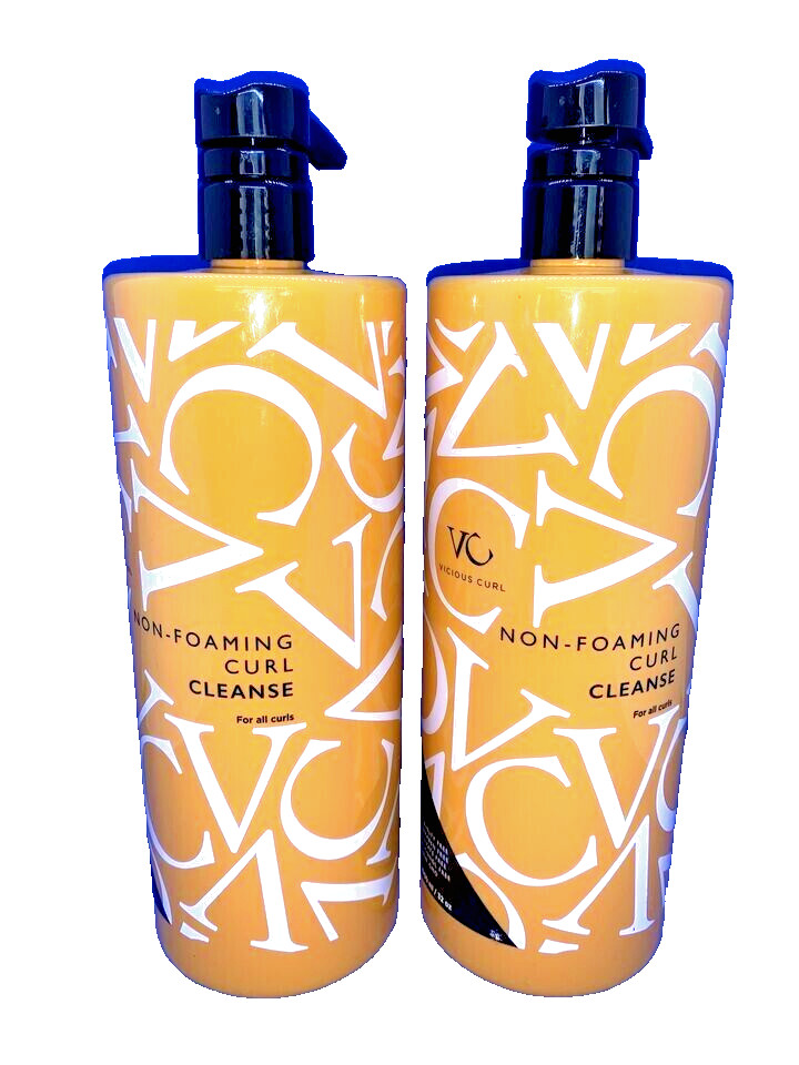 2 Упаковки непенящегося средства для очищения локонов Vicious Curl, 32 унции, с помпами