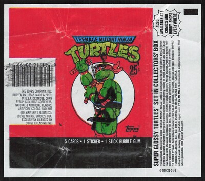 1989 Topps TMNT Teenage Mutant Ninja Turtles Opened Wax Pack Wrapper AA857