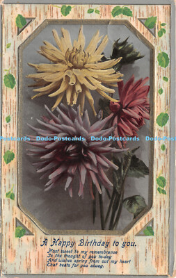 R263450 A Happy Birthday to you Blumen Postkarte 1912