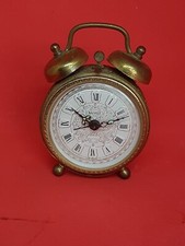 Vintage SALVEST Wecker mit verzierten Metallarbeiten. 2" Gesicht. funktionst&uuml;chtig.