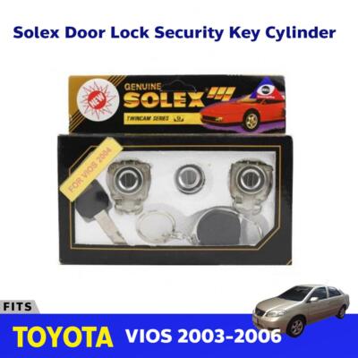 Solex Door Lock Key Cylinder Set Fits Toyota Vios Yaris Belta Sedan 2003-06 E05