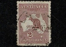 1924 2/- Maroon Kangaroo Wmk Narrow Crown Over A SG 74 CDS Used Faults - Charity