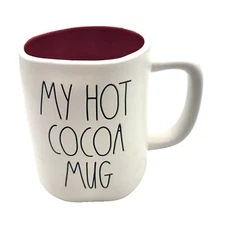 Rae Dunn My Hot Cocoa Mug Magenta Interior 24 Oz Capacity 4.5" Tall