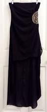 YA Los Angeles Black Women's Junior's MED Gold Sequin Tube Evening Prom Dress
