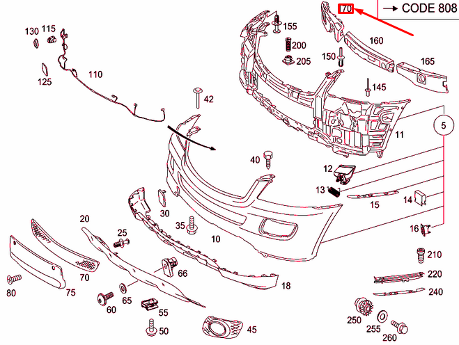Neu MERCEDES-BENZ ML W164 Stoßfänger vorne rechts A1648851037 Original