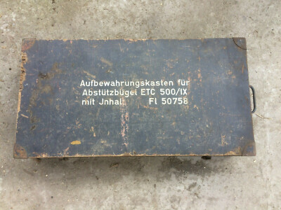 AUFBEWAHRUNGSKASTEN ETC 500 ABSTÜTZBÜGEL STUKA HOLZKISTE JU88 He111 Fl 50758