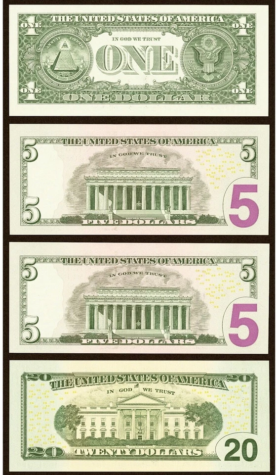 4 $1-$5-$5-$20 Matching Consecutive Serial Numbers Federal Reserve Bank Notes - Image 2 of 4