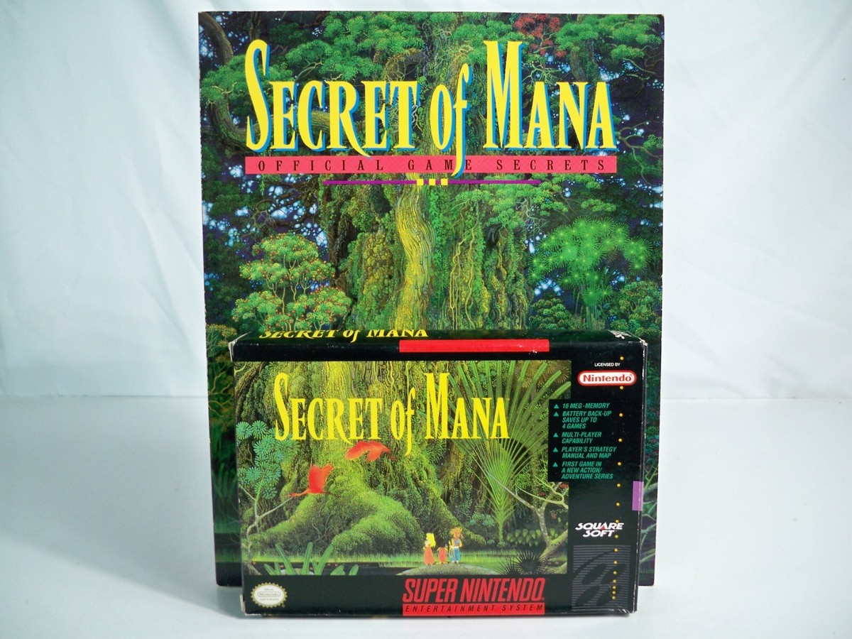 K23i15092 SECRET OF MANA W/ BOX STRATEGY GUIDE CIB 1993 SNES