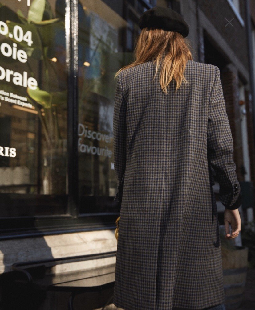 Manteau En Laine à Carreaux The Kooples Taille 40 - Bleu/Gris, Neuf Avec Étiquettes (Valeur 515€)