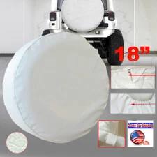 18" White Spare Tire Cover XXL For Jeep Wrangler 18 inch Wheel Tire Cover 33-35"