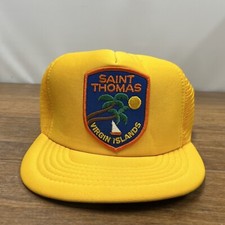 VTG Saint Thomas Virgin Islands Patch Snapback Mesh Hat Cap Travel Souvenir 1990