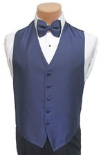 Men's Navy Blue Jean Yves Tuxedo Vest Bow Tie Formal Wedding Cruise Prom