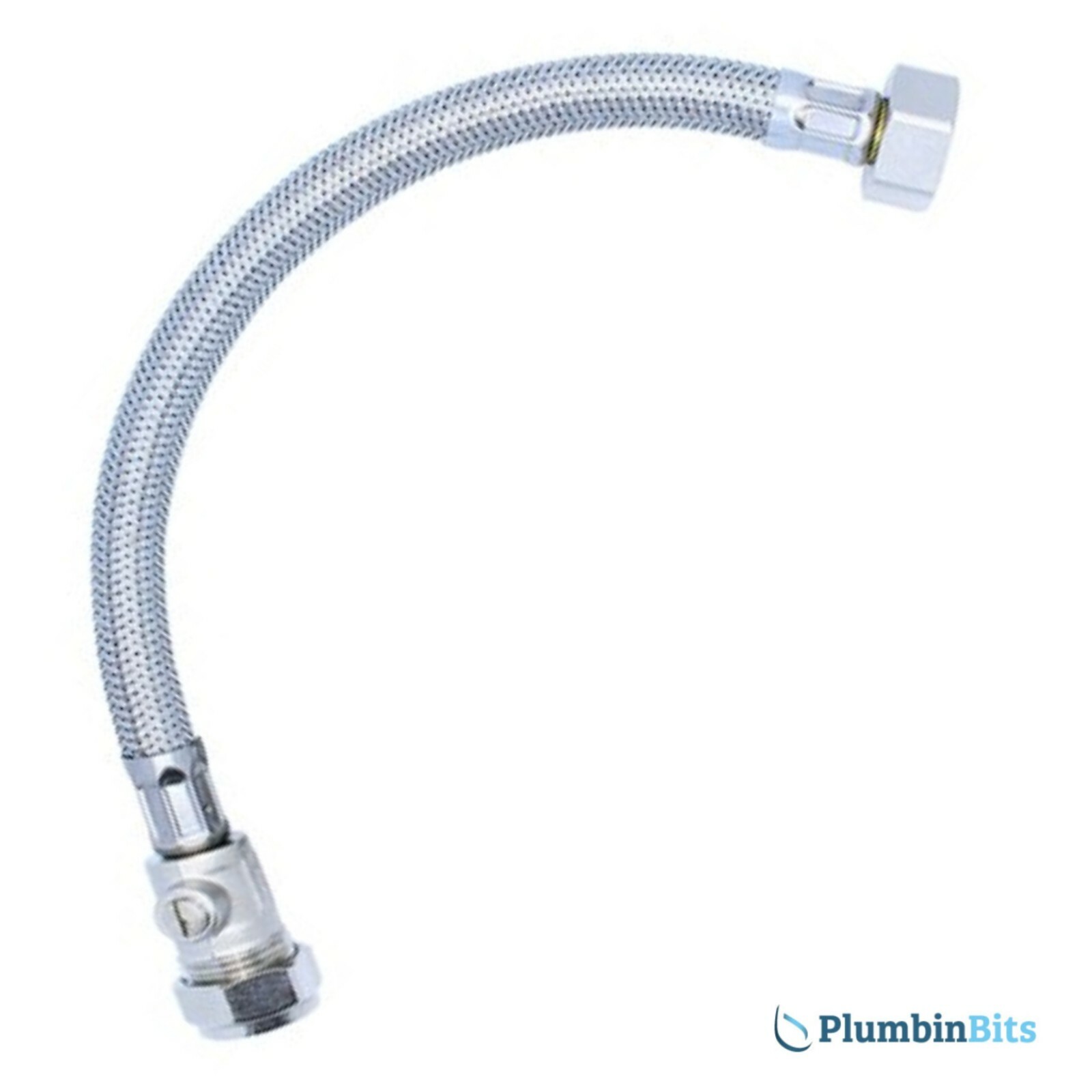15mm x 1/2"" BSP Flexible Braided Tap & Inlet Valve Connector with Isolator 300mm