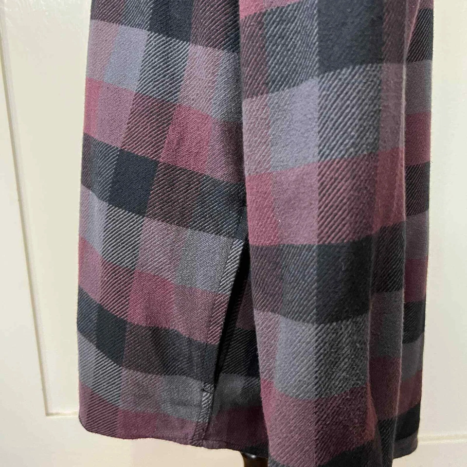 ORVIS Mens Large Plaid Purple Black 100% Cotton Shacket Chore Jacket - Image 4 of 4