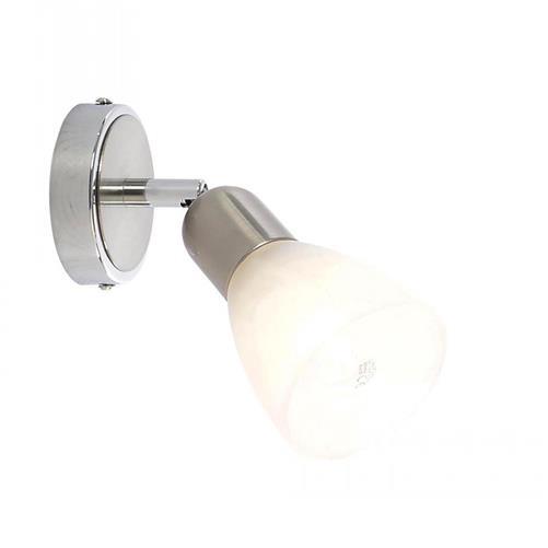 Litecraft Spotlight Wall Ceiling Fitting With Alabaster Shade - Nickel Clearance