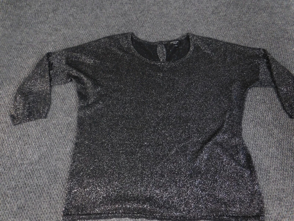 Blusa Spense Mujer Mediana Negra Jersey Elástico Foto 2 de 4