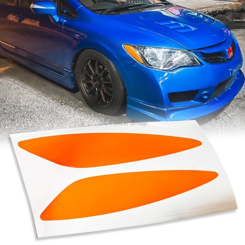 Orange Corner Light Sticker turn signal film For Honda civic FD