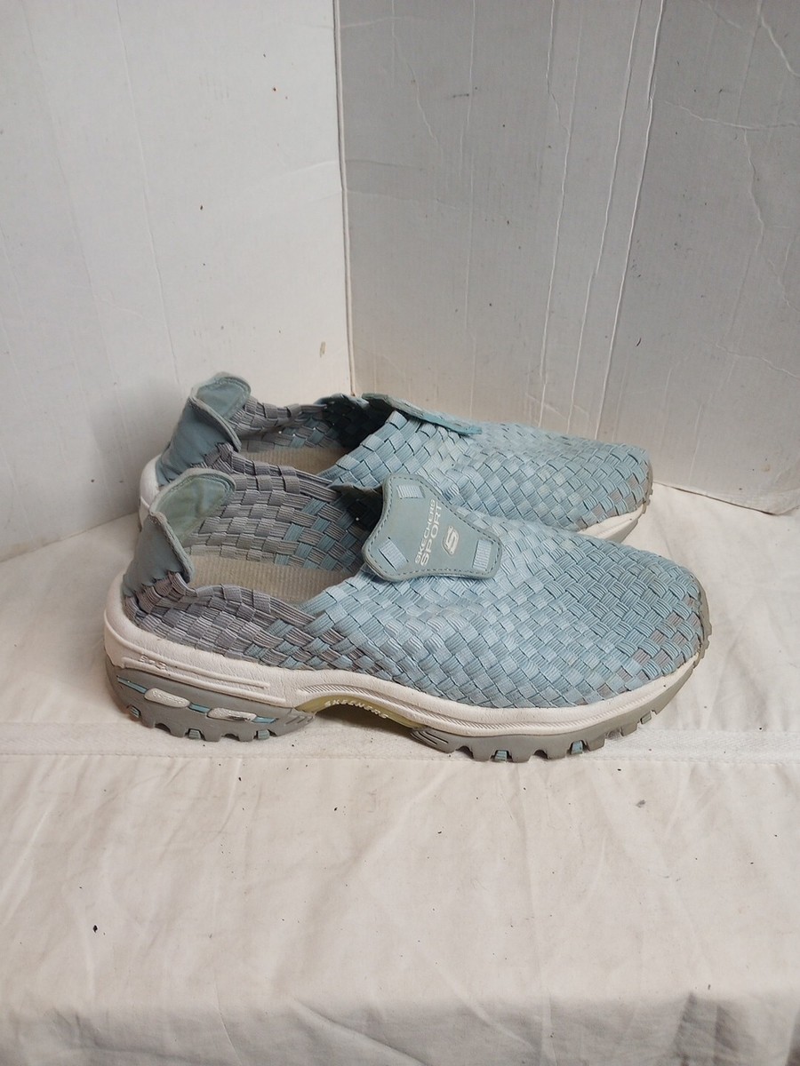 H E RS [ハーズ] 7 2012 SKECHERS Sport Women's Size 7.5 Blue Gray Slip On Weaved