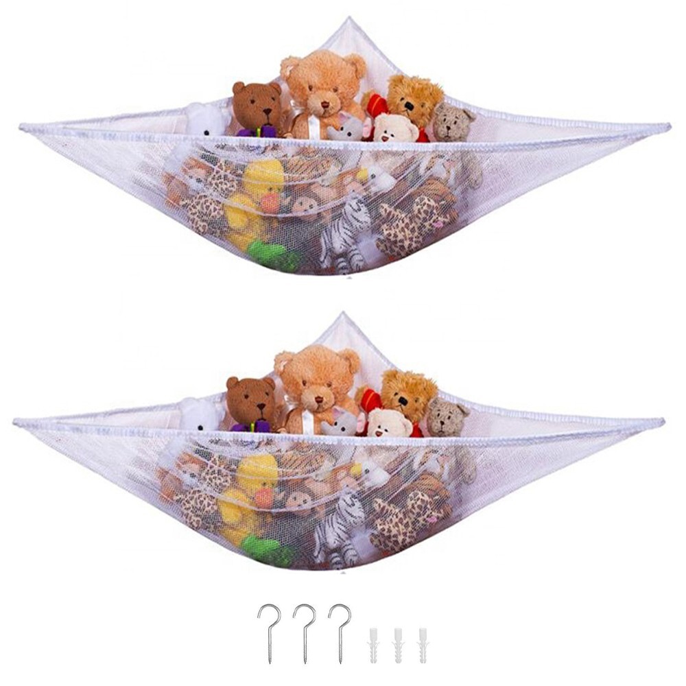 2X LARGE TOY SOFT TEDDY HAMMOCK MESH BABY CHILD BEDROOM TIDY STORAGE NURSERY NET