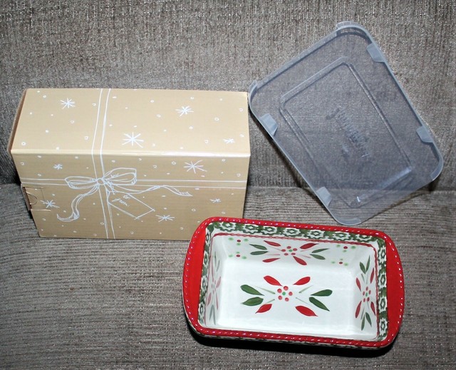 Temptations By Tara QVC Mini Loaf Pan w/ Lid & Gift BoxHoliday Festive