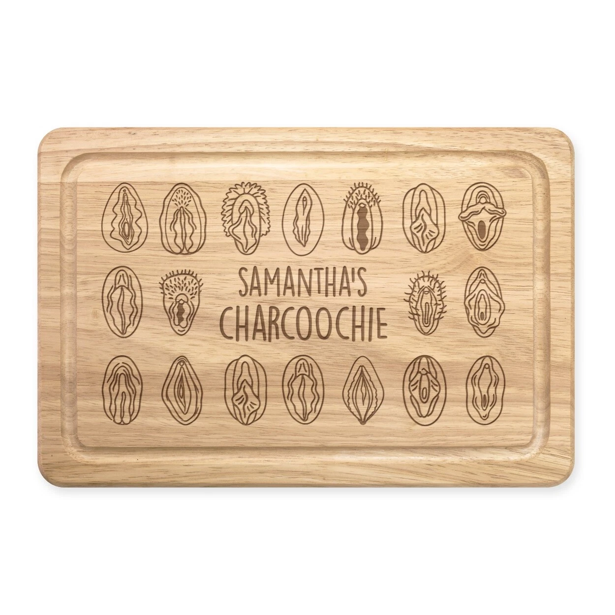 Personalised Charcoochie Vaginas Charcuterie Board Rectangular Chopping Cheese