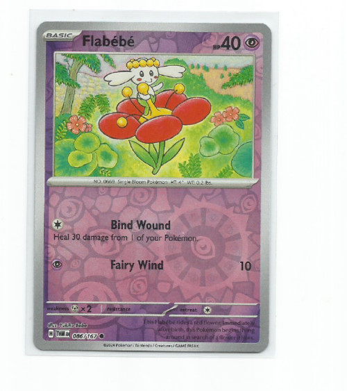 FLABEBE 2024 POKEMON TWILIGHT MASQUERADE REVERSE HOLO CARD #86/167