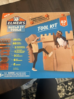 Elmer s Build It Tools Kit for Kids Construct And Create With Cardboard 87Ct New