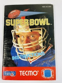 Super Tecmo Bowl Nintendo NES Instructions Manual Booklet Tecmo All Inserts