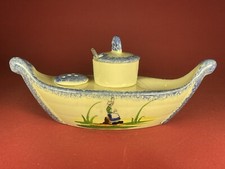 Gew&uuml;rze Set Porzellan S/P & Senf Gondel Schiff 1900/20er Marke Frankreich Antik