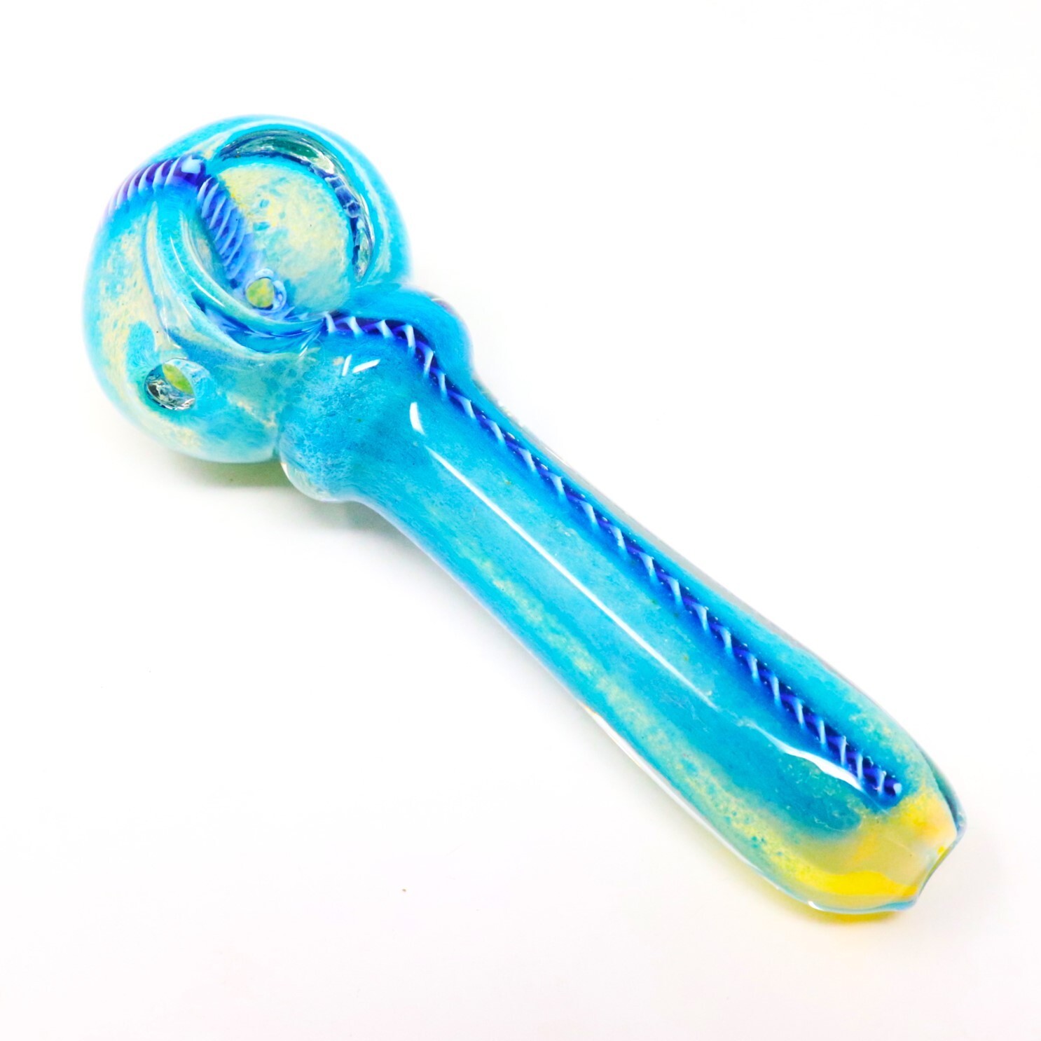 5" Light Blue Rope Liner Glass Pipe Tobacco Smoking Hand Pipes THB-23