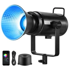NEEWER CB200C 200W RGBWW Full Color COB LED Video Light 2500K-7500K Bowens APP 