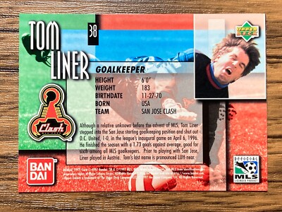 Upper Deck Bandai MLS Card 1997#38 Tom Liner San Jose Clash | eBay