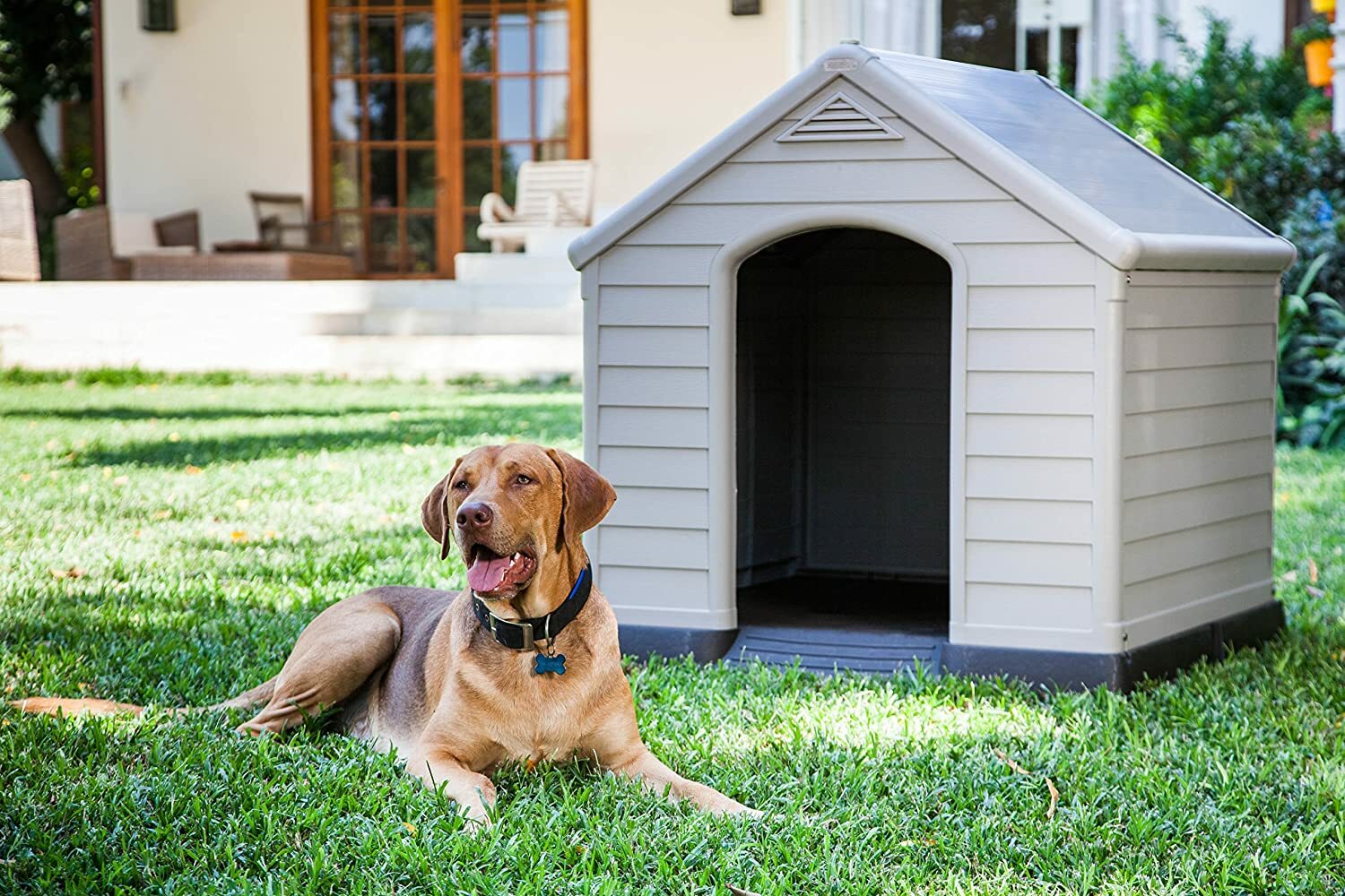 Cuccia Per Cani Cane in PVC in resina Beige/Marrone 99x99x99h Curver Grand Hotel
