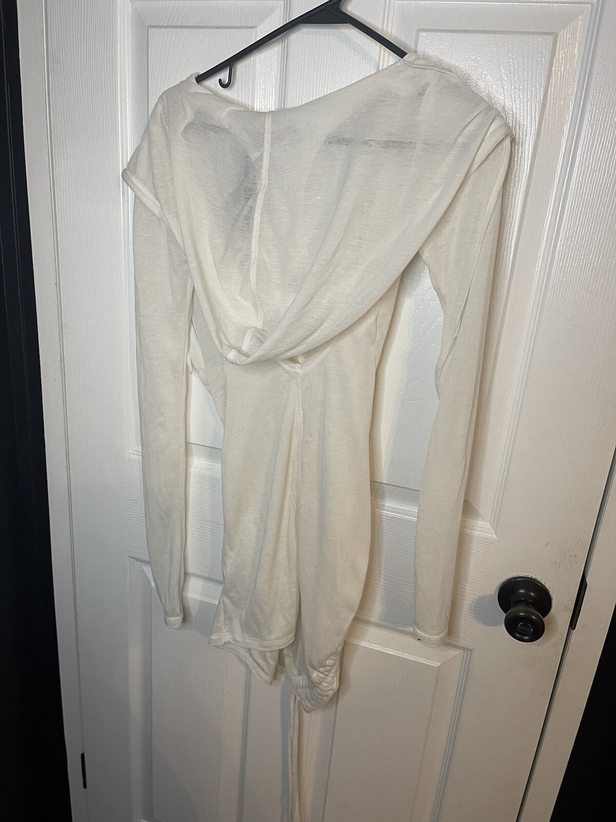 Dolls Kill Darker Wavs Hooded Deep V Dress Size XXS New With Tags Sheer Stretchy