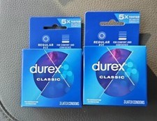 Durex Condom Classic Longer Wider Natural Latex Condoms, 3 Count LOT OF 2