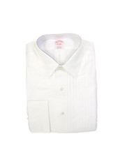Brooks Brothers Traditional All Cotton 14.5-33 10-Pleat Front Tuxedo Shirt White