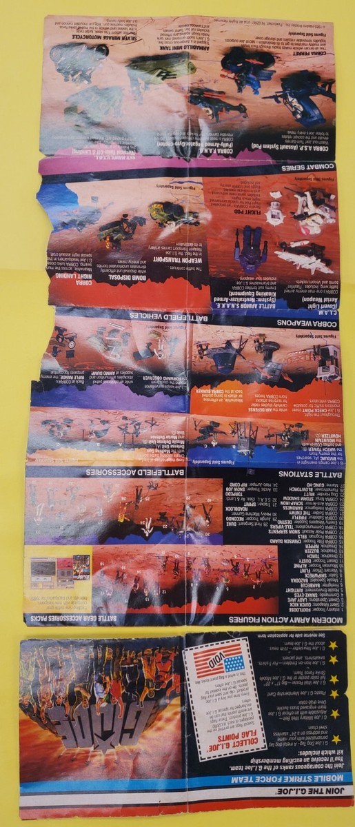 GI Joe 1985 Pamphlet Fold-out Action Figure Playsets Catalog