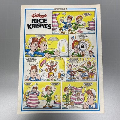 KELLOGG'S RICE KRISPIES SNAP CRACKLE POP COMIC STRIP 1998 VINTAGE RETRO WERBUNG