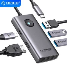 USB C Hub, ORICO 5-in-1 USB C Docking Station 4K HDMI 60W PD USB 3.0 USB C Dock