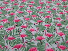 3/4 yd Pink Flamingos Cotton Fabric Palm Leaves Tropical Fabric Traditions 2023